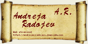 Andreja Radojev vizit kartica
